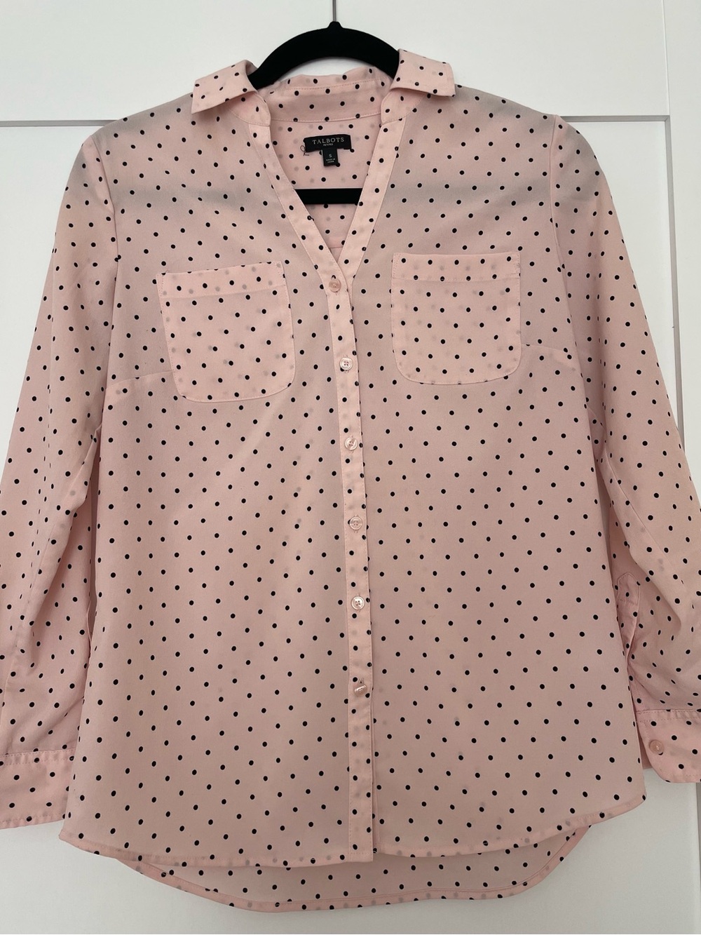 Talbots Light Pink Polka Dot Button-Down Shirt